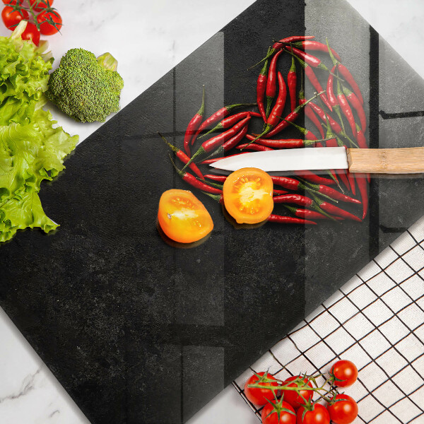 Chopping board Chili peppers heart