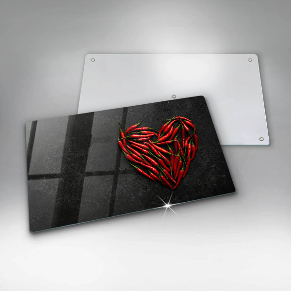 Chopping board Chili peppers heart