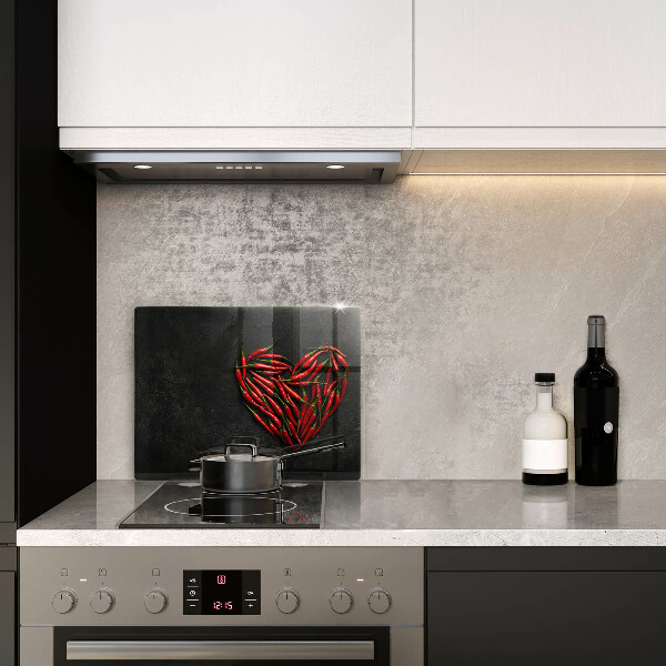 Chopping board Chili peppers heart