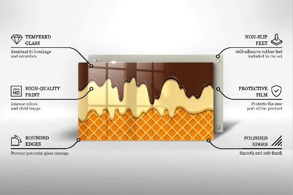 Chopping board Illustration of ice cream
