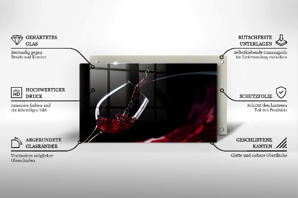 Chopping board Red wine glass