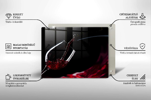 Chopping board Red wine glass