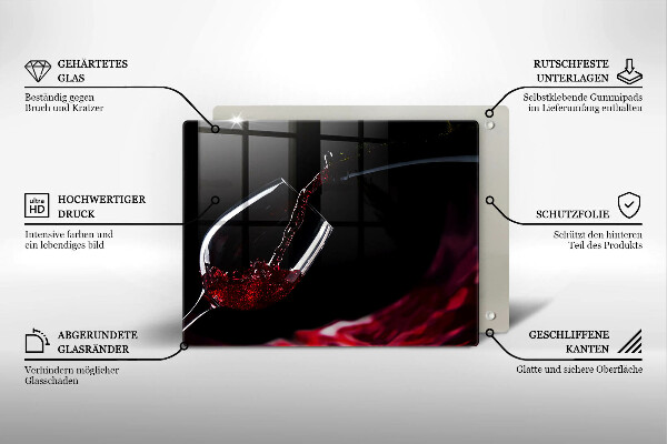 Chopping board Red wine glass