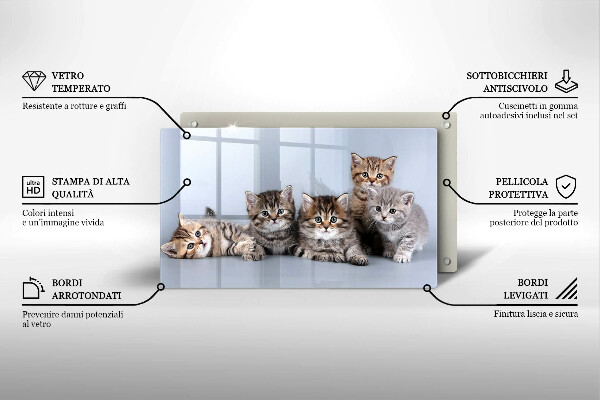 Chopping board Sweet small cats