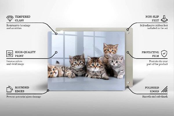 Chopping board Sweet small cats