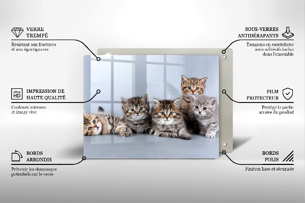 Chopping board Sweet small cats