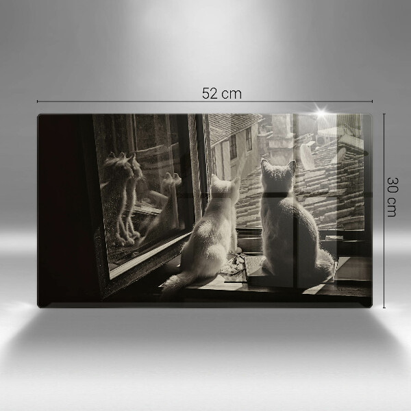 Chopping board Cats city and window