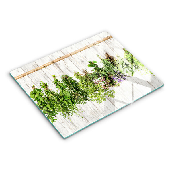 Chopping board Striped herbs and plants