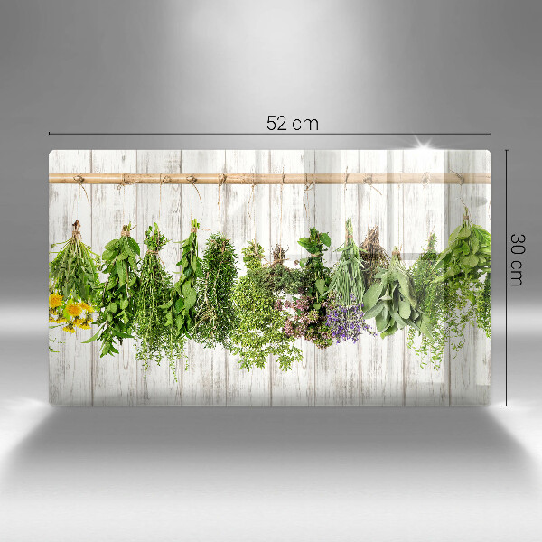 Chopping board Striped herbs and plants