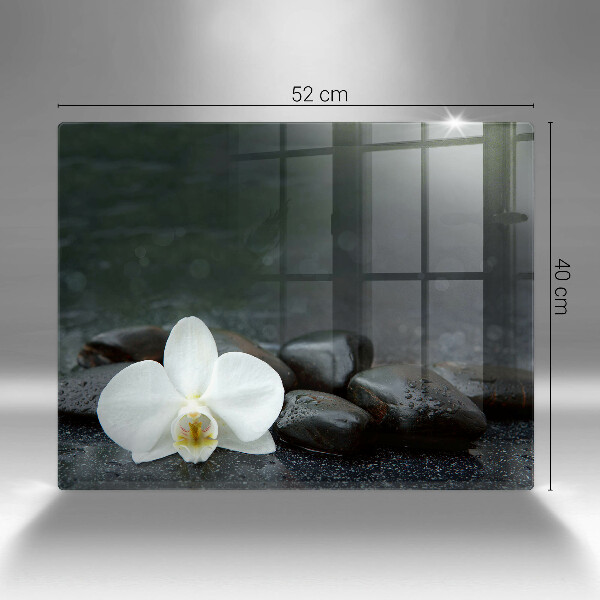 Chopping board White flower stones Zen
