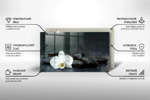 Chopping board White flower stones Zen