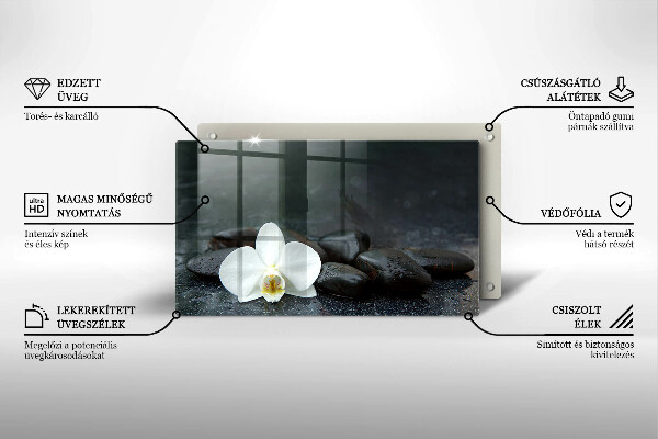 Chopping board White flower stones Zen