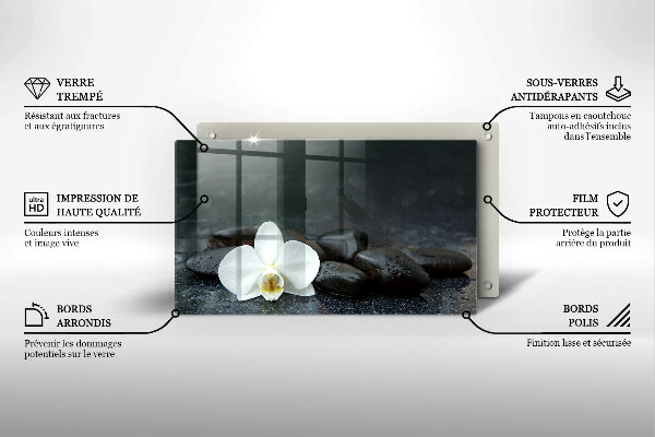 Chopping board White flower stones Zen