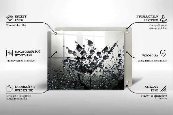 Chopping board Dandelions and dew