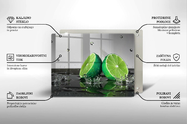 Chopping board Juicy lime and water