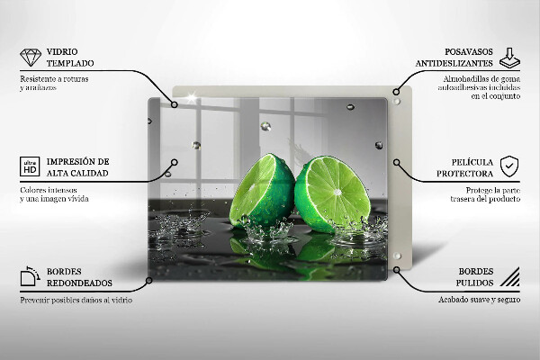 Chopping board Juicy lime and water