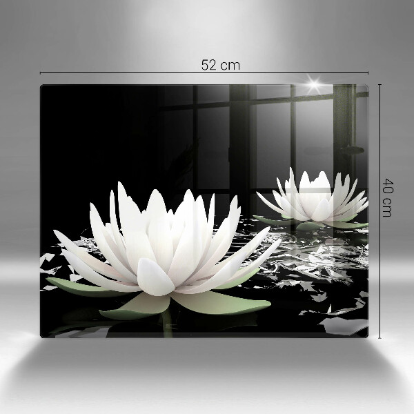 Chopping board White lilies on the water