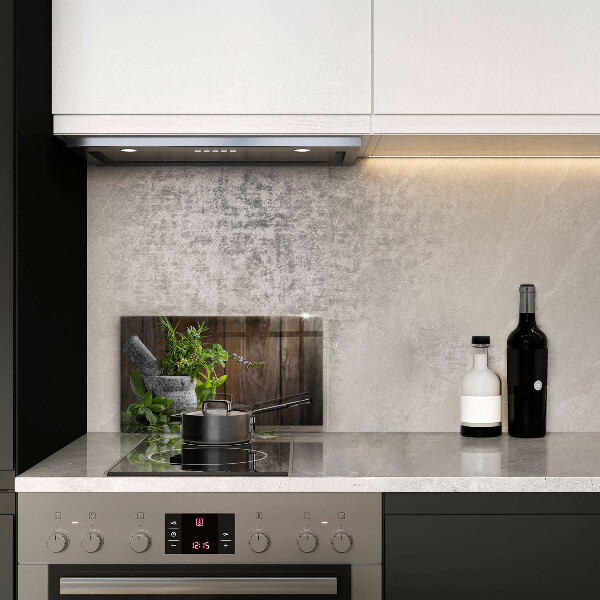 Chopping board Herbs plants and wood