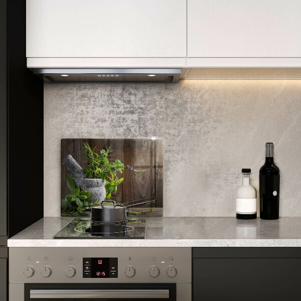 Chopping board Herbs plants and wood