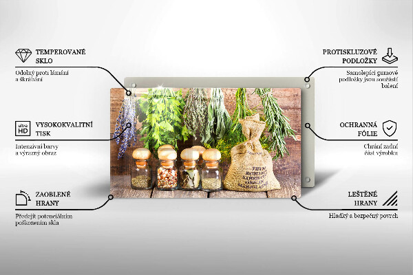 Chopping board Herbs spices and wood