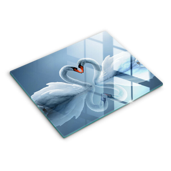 Chopping board Two swans heart