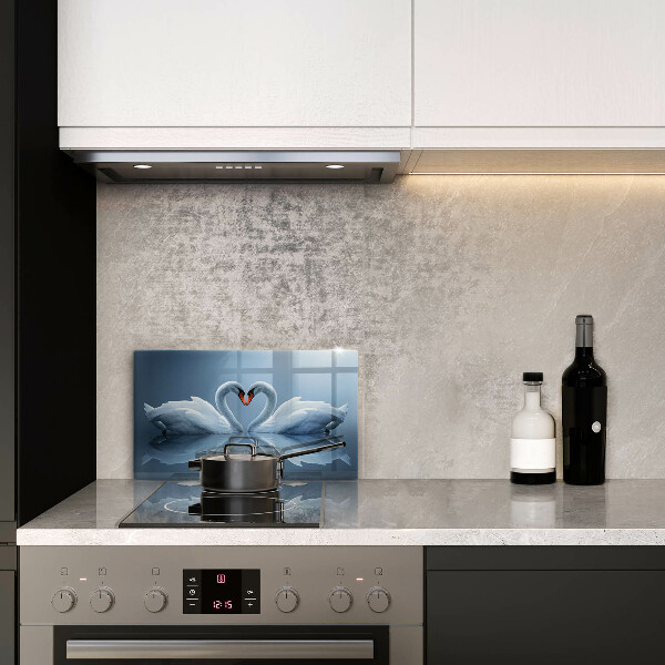 Chopping board Two swans heart