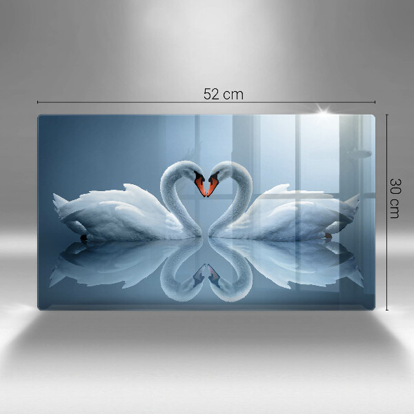 Chopping board Two swans heart