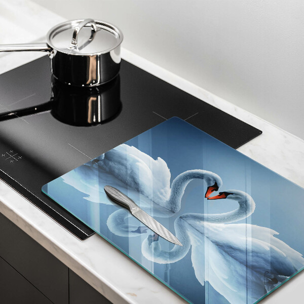 Chopping board Two swans heart