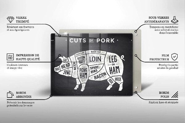 Chopping board Pork pig meat