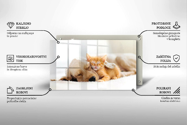 Chopping board Animals dog and cat