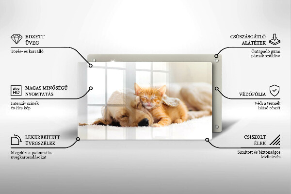 Chopping board Animals dog and cat