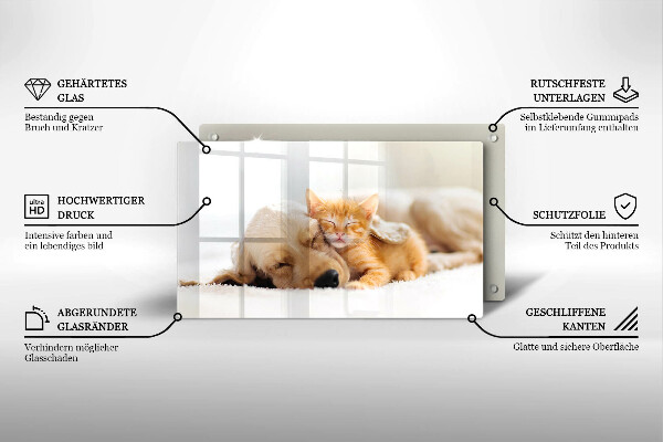 Chopping board Animals dog and cat