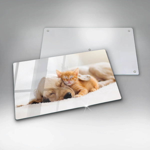 Chopping board Animals dog and cat