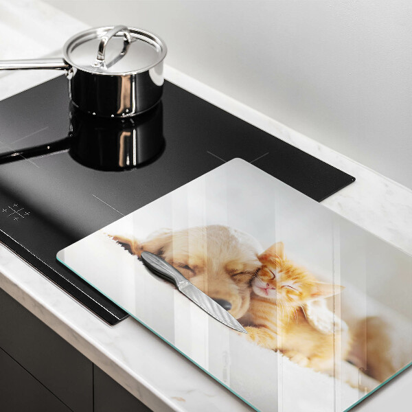 Chopping board Animals dog and cat