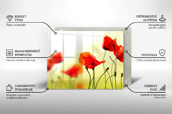 Chopping board Red flowers