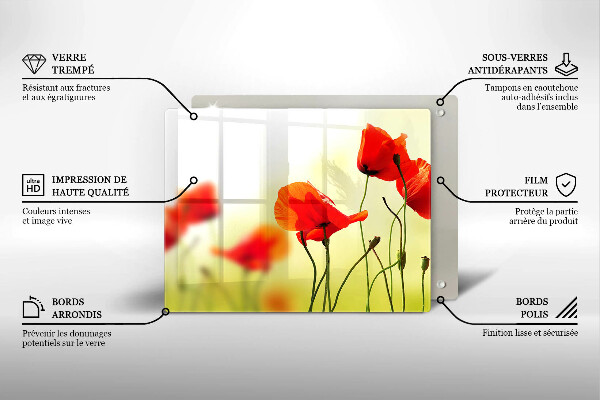 Chopping board Red flowers