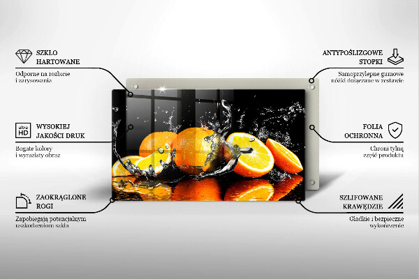 Chopping board Juicy fruit oranges