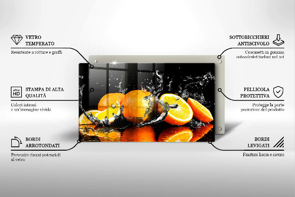 Chopping board Juicy fruit oranges