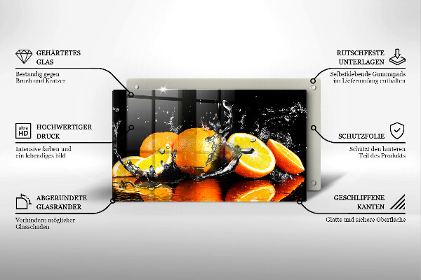Chopping board Juicy fruit oranges