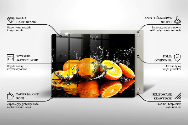 Chopping board Juicy fruit oranges