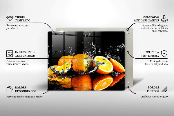 Chopping board Juicy fruit oranges