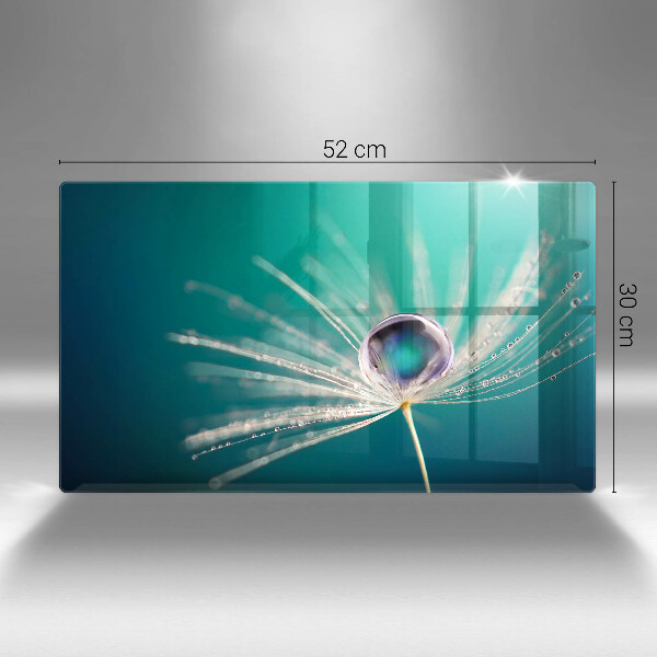 Chopping board Dew on a dandelion