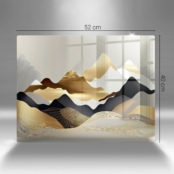 Chopping board Abstraction of golden mountains