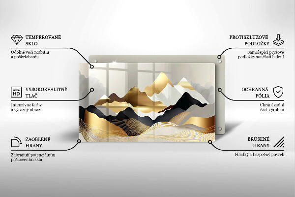 Chopping board Abstraction of golden mountains