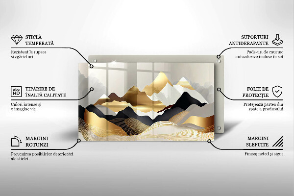 Chopping board Abstraction of golden mountains