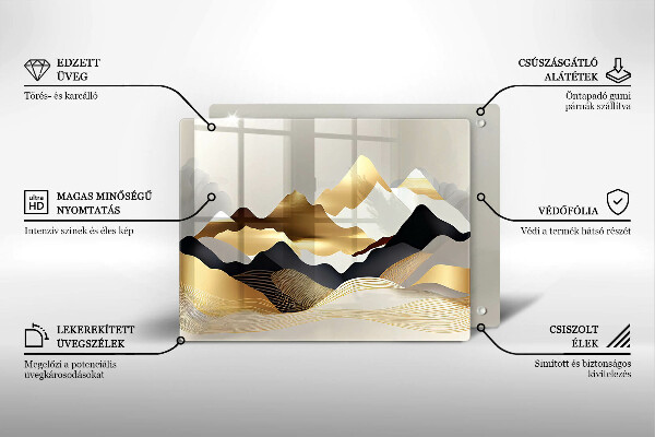 Chopping board Abstraction of golden mountains