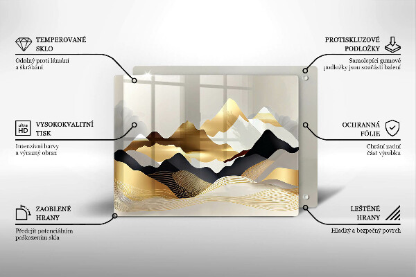 Chopping board Abstraction of golden mountains