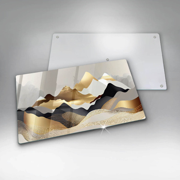 Chopping board Abstraction of golden mountains