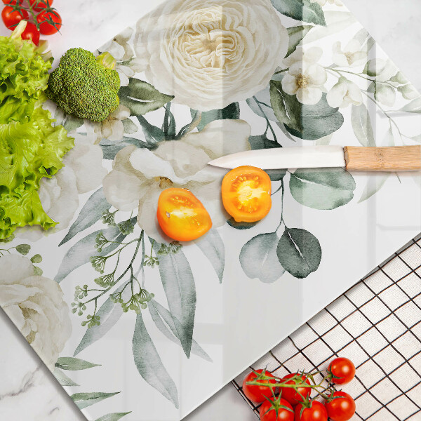 Chopping board Watercolor flowers