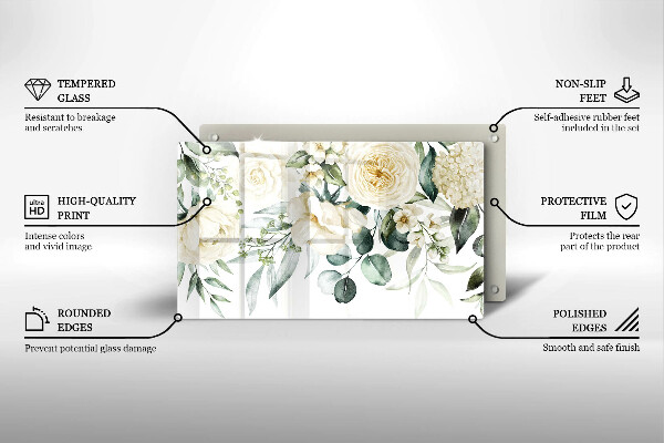 Chopping board Watercolor flowers